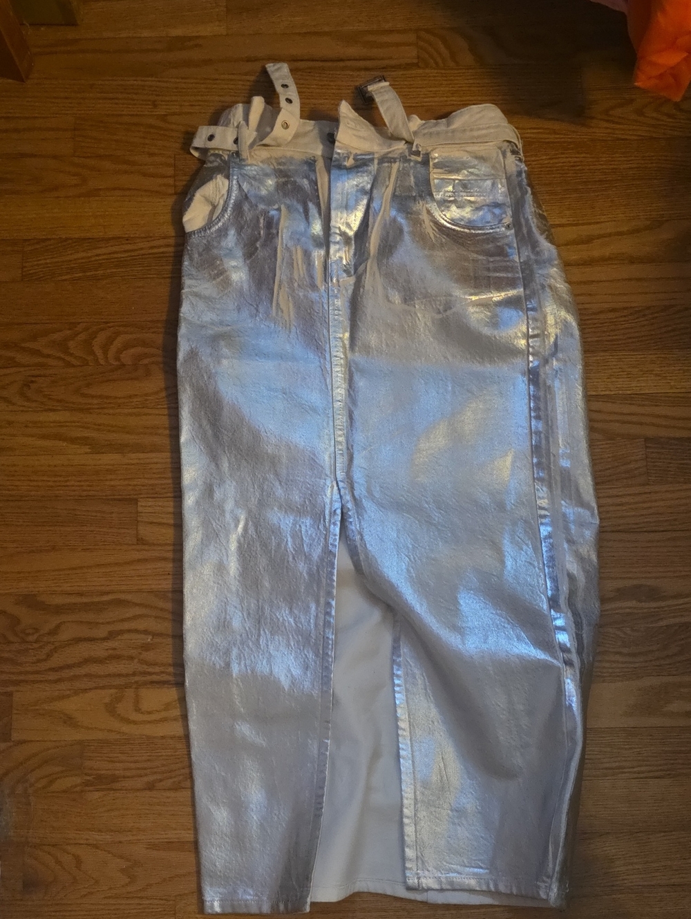 Zara Metallic Silver Women's Overalls Skirt